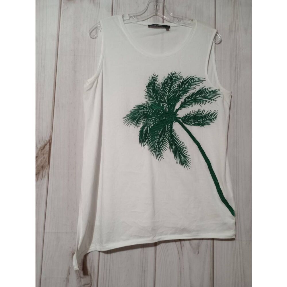 Marc Aurel Shirt Ladies Large Palm Tree‎ Embroidered